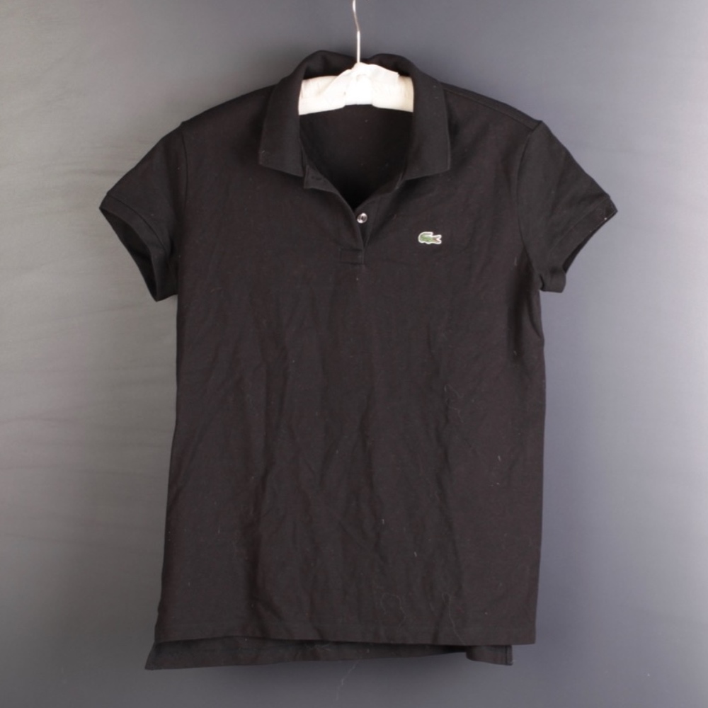 Women's Black Lacoste Polo, Size 42 Large